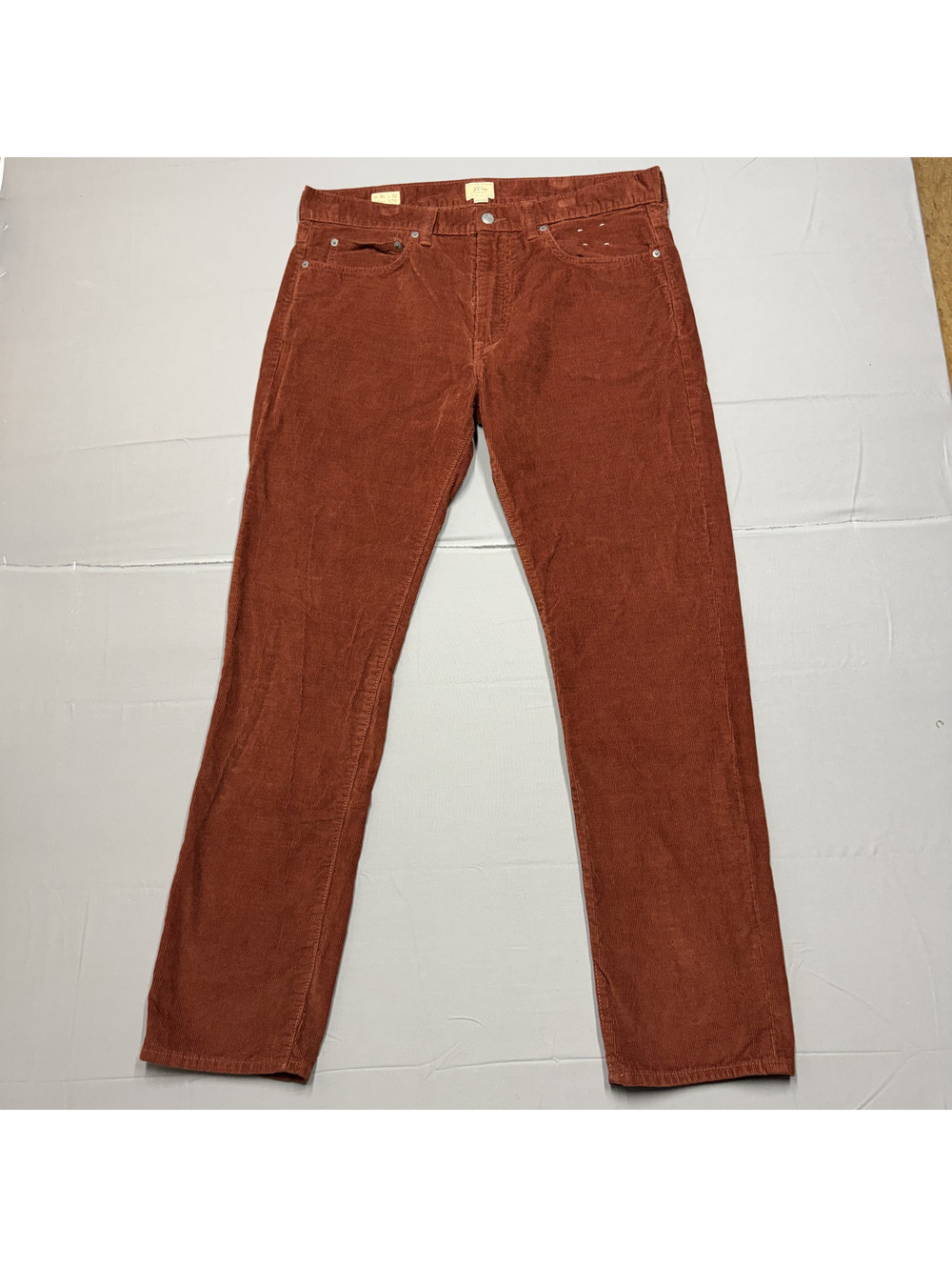 J.Crew Mens 770 Straight Fit Corduroy Pants 35x32 Rust Orange Gorpcore Prep
